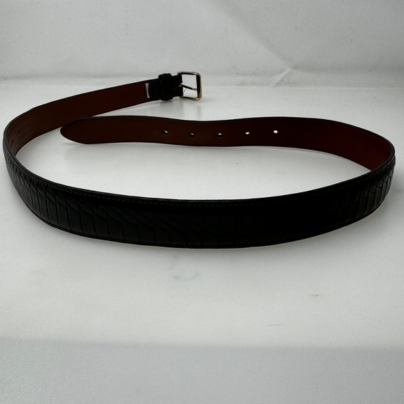 Joseph Abboud Brown Embossed Leather Belt Made in Italy Size 34 - Picture 9 of 10